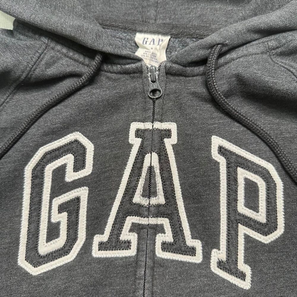 Gao Embroidered Logo Hoodie Women's Small S Grey Zip Up y2k 90s